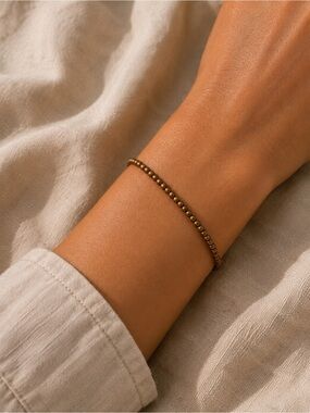 Small Round Gold Custom Beaded Bracelet/Anklet